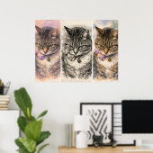 1 Stemming + 3 Sfeerbeelden = Totale Purrfectie Poster (Thuiskantoor)