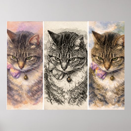 1 Stemming + 3 Sfeerbeelden = Totale Purrfectie Poster (Voorkant)