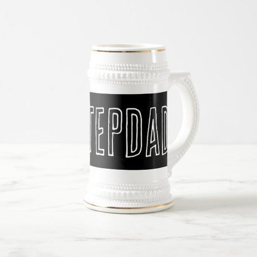 #1 STEPDAD bierstein cadeau voor Vaderdag Bierpul (Voorkant rechts)