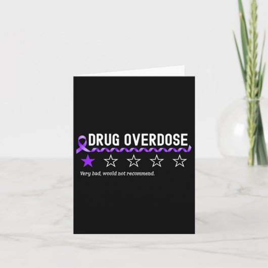 1 ster Rating Drug Overdose Awareness Funny Fighte Kaart (Voorkant)