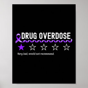 1 ster Rating Drug Overdose Awareness Funny Fighte Poster