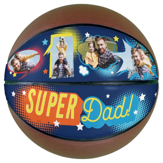 #1 Super Dad Comic Book Bubbles Custom Vier Foto's Basketbal (Voorkant)