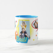 #1 Super Dad Comic Book Bubbles Custom Vier Foto's Mok (Midden)