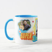 #1 Super Dad Comic Book Bubbles Custom Vier Foto's Mok (Links)