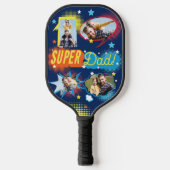 #1 Super Dad Comic Book Bubbles Custom Vier Foto's Pickleball Paddle (Voorkant)