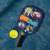 #1 Super Dad Comic Book Bubbles Custom Vier Foto's Pickleball Paddle
