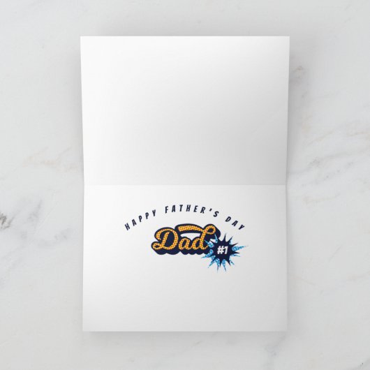 #1 Super Pap Superheld Comic Book Vaderdag Kaart (Binnen)