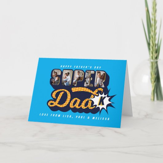 #1 Super Pap Superheld Comic Book Vaderdag Kaart (Voorkant)
