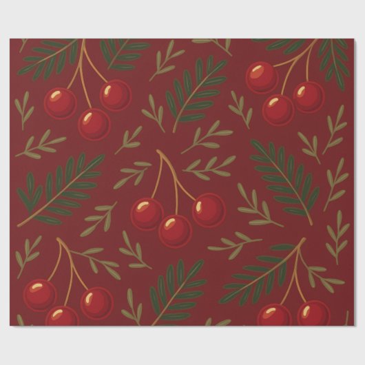 🎄 1. Sweet Cherry Holiday Charm Collection Cadeaupapier (Vlak)