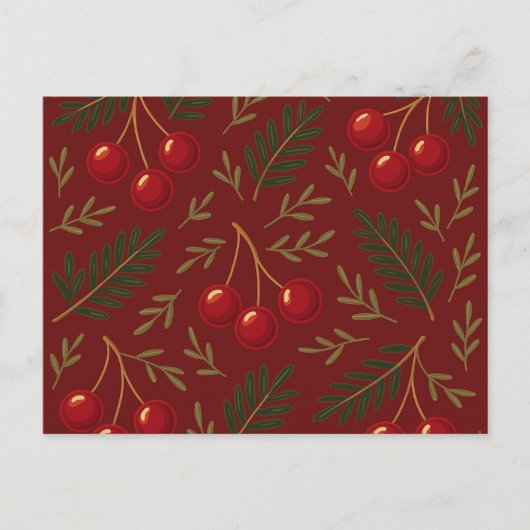 🎄 1. Sweet Cherry Holiday Charm Collection Feestdagenkaart (Voorkant)