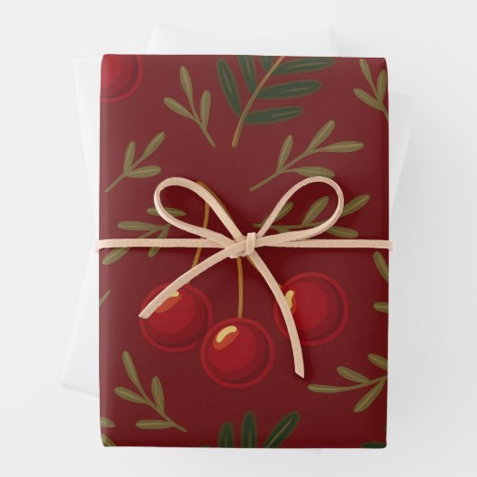 🎄 1. Sweet Cherry Holiday Charm Collection Inpakpapier Vel (In situ)