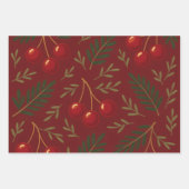 🎄 1. Sweet Cherry Holiday Charm Collection Inpakpapier Vel (Voorkant)