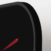 1 T/m tien typografie in rood op zwart patroon Pickleball Paddle (Links Detail)