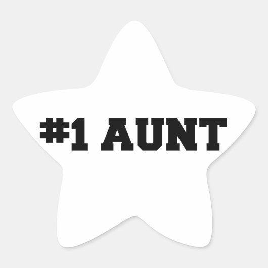 #1 Tante, #1 Tante, Nummer 1 Tante, Beste Tante Ster Sticker (Voorkant)