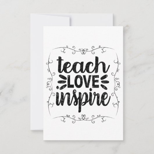 1- Teach Love Inspire Shirt, Retro  leraar Bedankkaart (Voorkant)