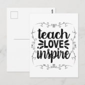 1- Teach Love Inspire Shirt, Retro  leraar Briefkaart (Voorkant / Achterkant)