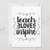 1- Teach Love Inspire Shirt, Retro  leraar Kaart (Voorkant)