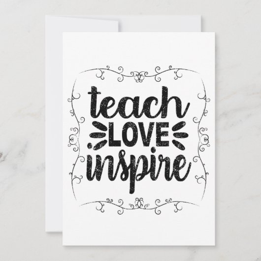 1- Teach Love Inspire Shirt, Retro leraar Kaart (Voorkant)