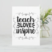 1- Teach Love Inspire Shirt, Retro leraar Kaart (Staand voorkant)