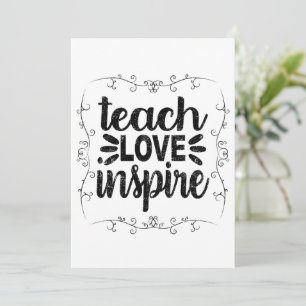 1- Teach Love Inspire Shirt, Retro leraar Kaart