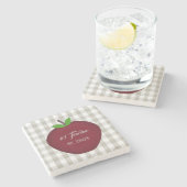 #1 Teacher Red Apple Drink Onderzetter (Zijkant)