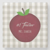 #1 Teacher Red Apple Drink Onderzetter (Voorkant)