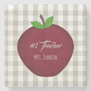 #1 Teacher Red Apple Drink Onderzetter