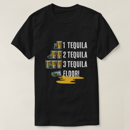 1 Tequila 2 Tequila 3 Tequila Floor Cinco De Mayo T-shirt (Design voorkant)
