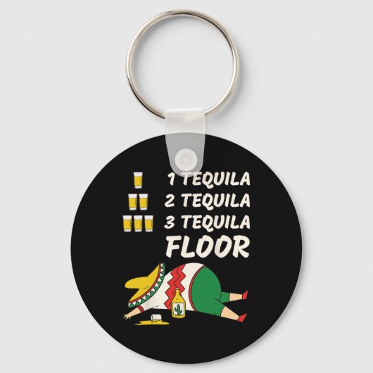 1 tequila 2 tequila 3 tequila vloer - grappig fees sleutelhanger (Voorkant)