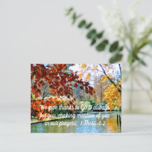 1 Tess. 1:2 Wij danken God altijd voor jullie Briefkaart