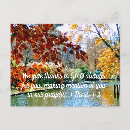 1 Tess. 1:2 Wij danken God altijd voor jullie Briefkaart (Voorkant)