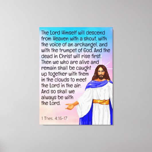 1 Tess. 4:16-17 Canvas Afdruk (Voorkant)