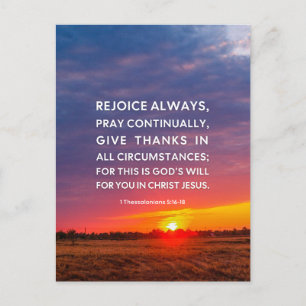 1 Tessalonicenzen 5:16-18 Verheug u altijd Briefkaart