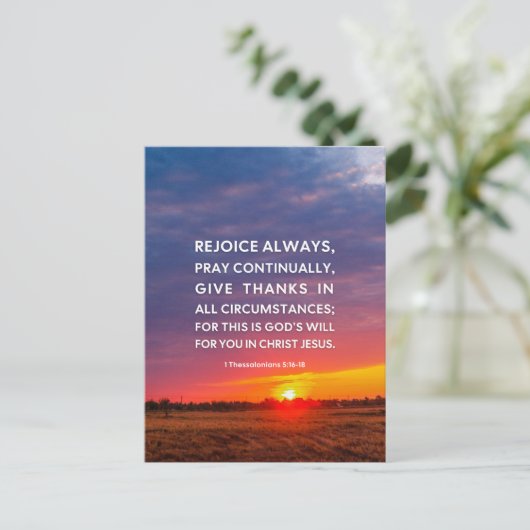 1 Tessalonicenzen 5:16-18 Verheug u altijd Briefkaart (Staand voorkant)