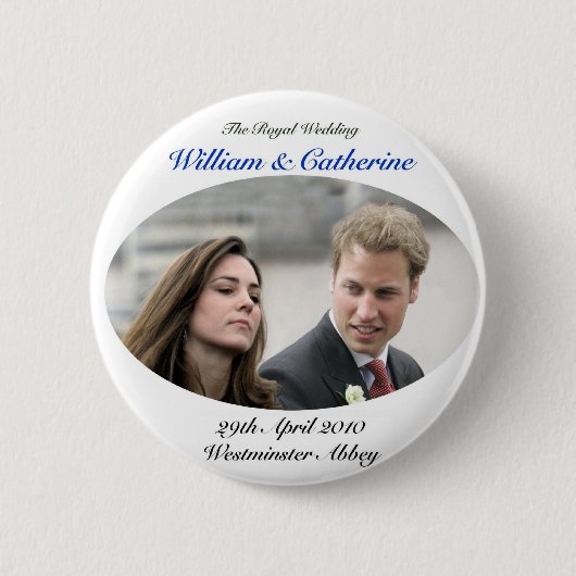 1 The Royal Wedding William & Catherine Ronde Button 5,7 Cm (Voorkant)