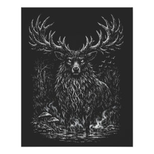 1. The Shadow Stag door BurnsInHell Perfect Poster