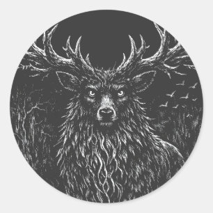 1. The Shadow Stag door BurnsInHell Ronde Sticker