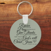 1-Thes 5:16-18 - Kunst met scripts Sleutelhanger (Voorkant)