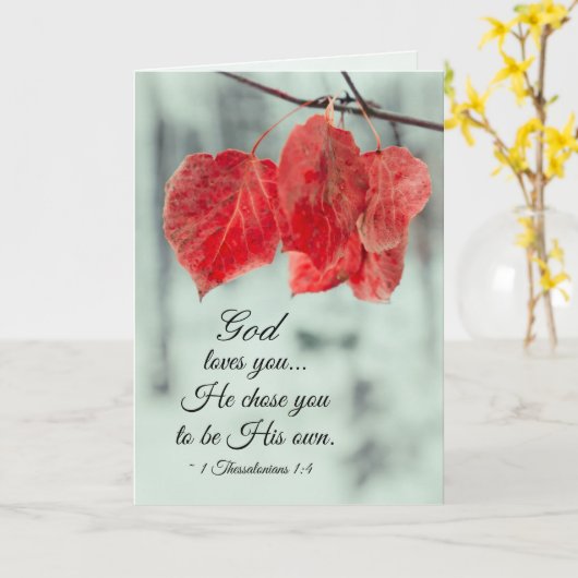 1 Thessaliërs 1:4 God houdt van je... hij koos je, Kaart (Gele Bloem)