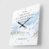 1 Thessaliërs 1:4 U bent diep geliefd bij God Vierkante Klok (Hoek)