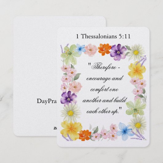 1 Thessaliërs 5:11 Feestdagenkaart (Voorkant / Achterkant)