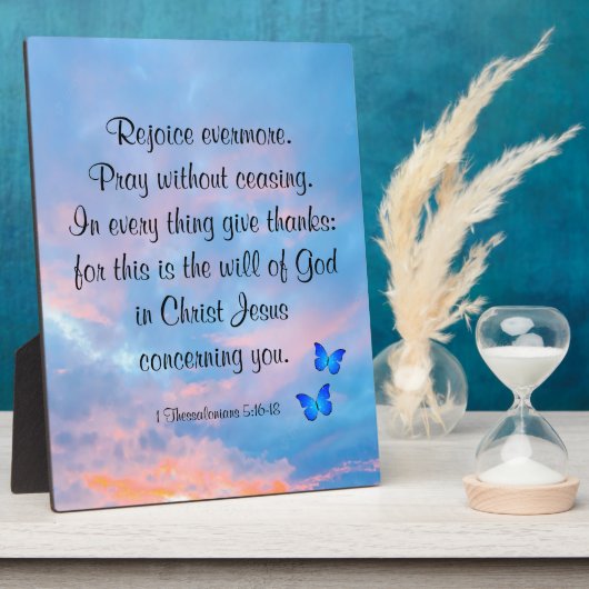 1 Thessaliërs 5:16-18 Plaque Fotoplaat (Zijkant)