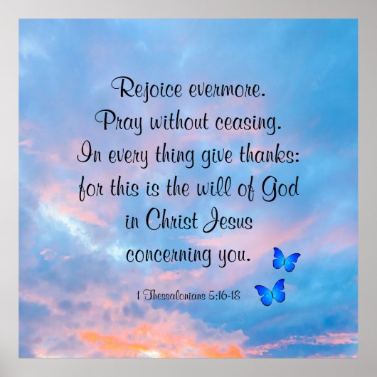 1 Thessaliërs 5:16-18 Poster (Voorkant)