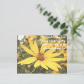 1 Thessaliërs 5:16-18 Zonnebloem Briefkaart (Staand voorkant)