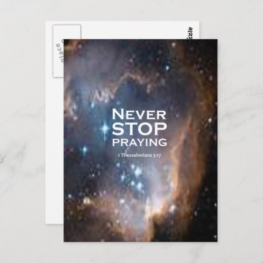 1 Thessaliërs 5:17 Briefkaart (Voorkant / Achterkant)