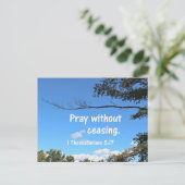 1 Thessaliërs 5:17 Pray zonder te stoppen. Briefkaart (Staand voorkant)