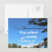 1 Thessaliërs 5:17 Pray zonder te stoppen. Briefkaart (Voorkant / Achterkant)