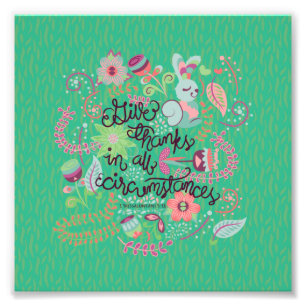 1 Thessaliërs 5:18 geven Bedankt in heel Circumst Foto Afdruk