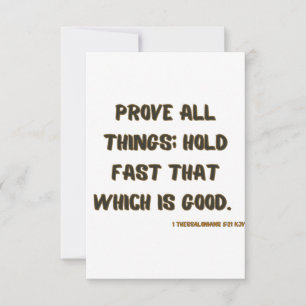 1 Thessaliërs 5:21 KJV Bijbel Verse Flat Greeting Kaart