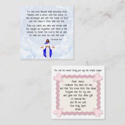 1 Thessalonians 4:16-17 Card Vierkante Visitekaartje (Voorkant / Achterkant)